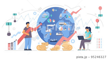 Macroeconomics Flat Illustration 95246327