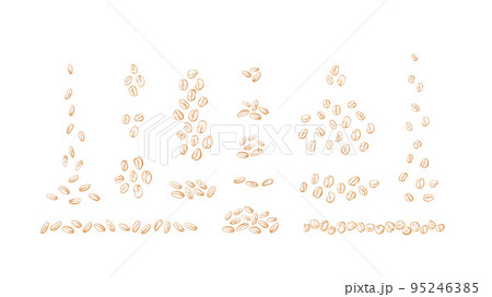 Grain set Oat, wheat graphic seeds Vector outline 95246385