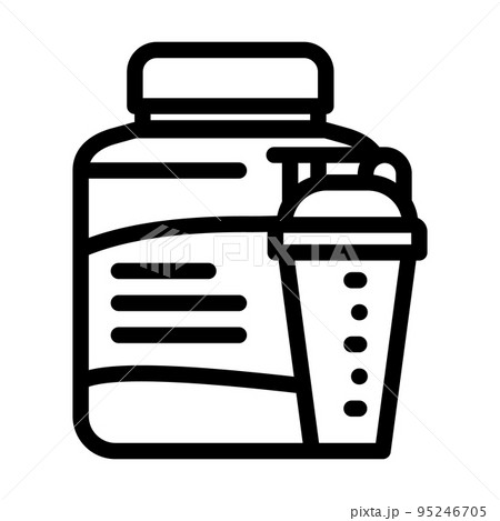 whey protein milk product line icon vector illustration 95246705