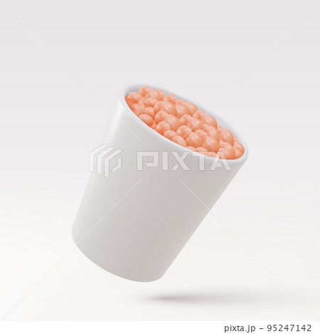 3d realistic snacks disposable cup. Vector illustration. 95247142