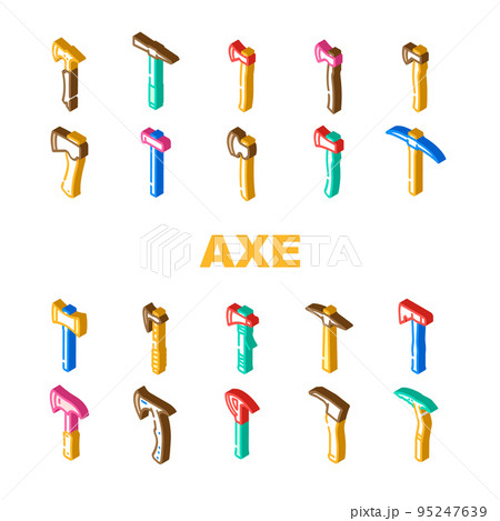 axe hatchet wood blade tool icons set vector axe hatchet wood blade tool icons set vector 95247639