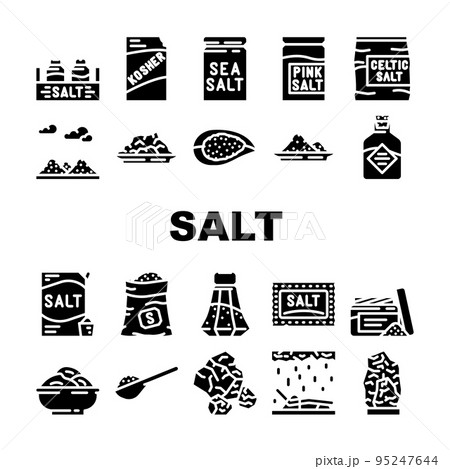 salt sea food crystal powder icons set vector salt sea food crystal powder icons set vector 95247644