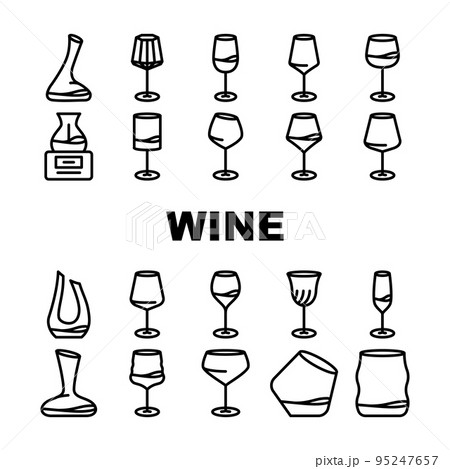 glass wine red wineglass drink icons set vector glass wine red wineglass drink icons set vector 95247657