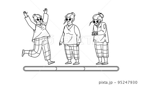 Old Woman Mood Laugh, Smile And Unhappy Vector Old Woman Mood Laugh, Smile And Unhappy Vector 95247930