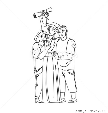 Graduation Ceremony Celebrate Student Boy Vector Graduation Ceremony Celebrate Student Boy Vector 95247932