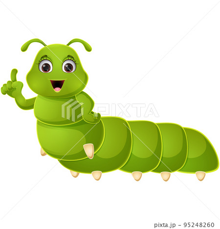 Happy caterpillar cartoon on white background Happy caterpillar cartoon on white background 95248260