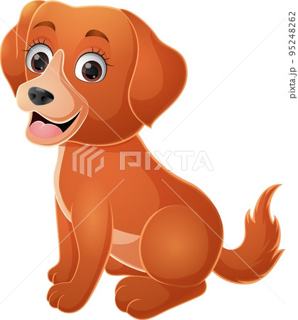 Cartoon funny dog on white background Cartoon funny dog on white background 95248262