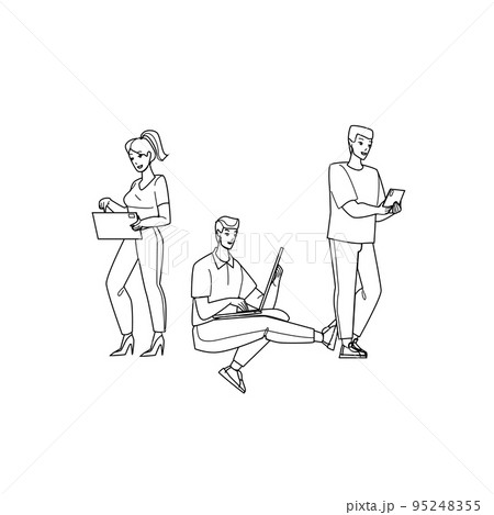 Social Network App Surfing People Users Vector 95248355