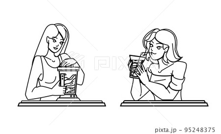 smoothie woman vector 95248375