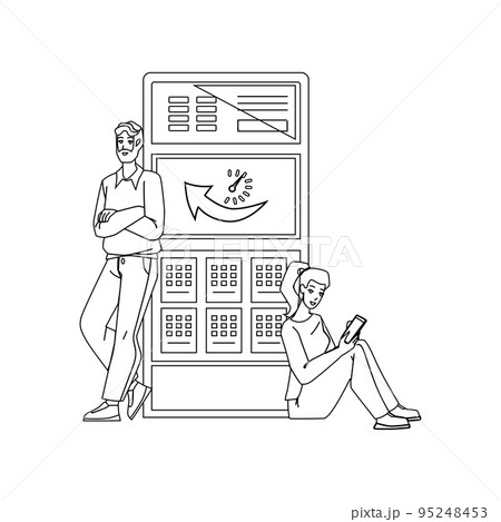 Server Uptime Checking Developers It Worker Vector Server Uptime Checking Developers It Worker Vector 95248453