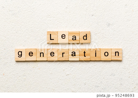 lead generation word written on wood block. lead generation text on table, concept lead generation word written on wood block. lead generation text on table, concept 95248693