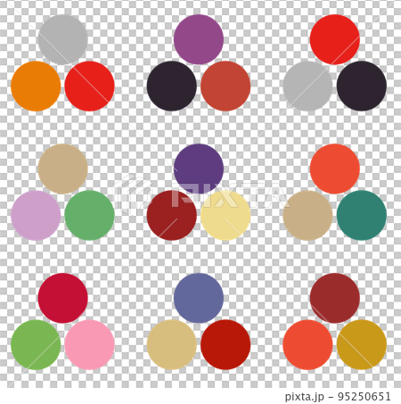 3色を組み合わせた色味のカラーサンプルのイラスト素材 [95250651] - PIXTA