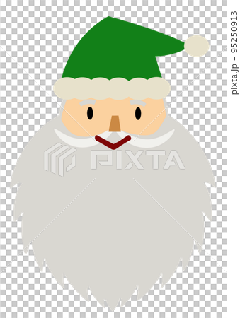 一個微笑和可愛的聖誕老人的手繪插圖（鬍鬚也可以用作角色空間） 95250913