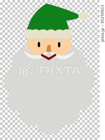 一個微笑和可愛的聖誕老人的手繪插圖（鬍鬚也可以用作角色空間） 95250915