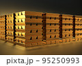 Stacks of gold bars 95250993
