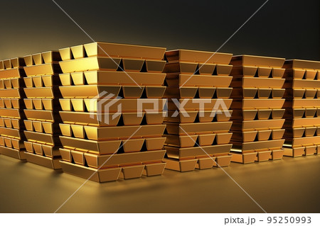 Stacks of gold bars Stacks of gold bars 95250993