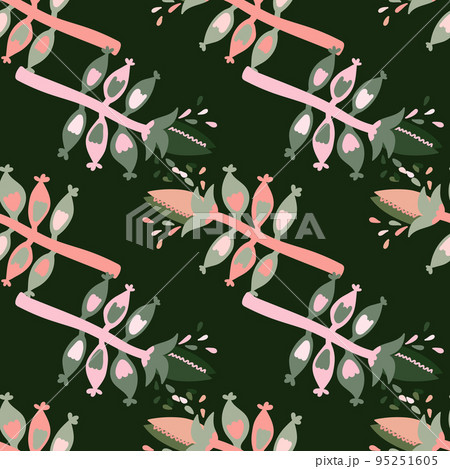Venus flytrap flower seamless pattern. Contemporary botanical floral ornament. Strange plants endless wallpaper. Venus flytrap flower seamless pattern. Contemporary botanical floral ornament. Strange plants endless wallpaper. 95251605