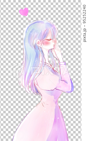 恋する乙女　目を閉じる 95252240