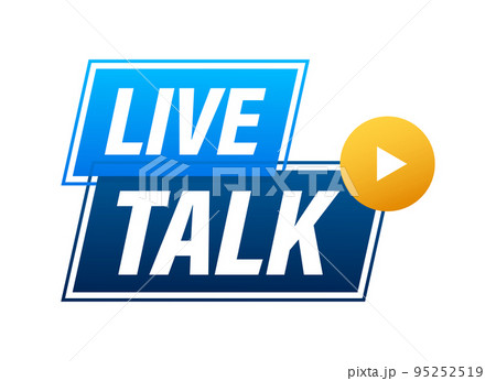 Live talk. Element for broadcasting. Video stream icon. Vector stock illustration. 95252519