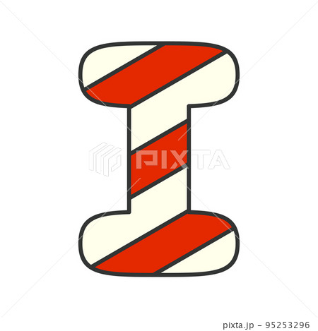 Letter I Candy Cane, vector illustration Letter I Candy Cane, vector illustration 95253296