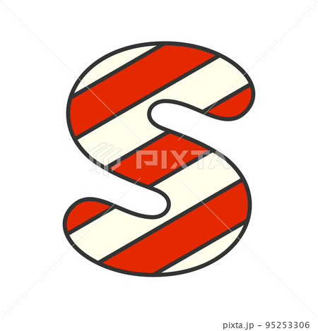 Letter S Candy Cane, vector illustration Letter S Candy Cane, vector illustration 95253306
