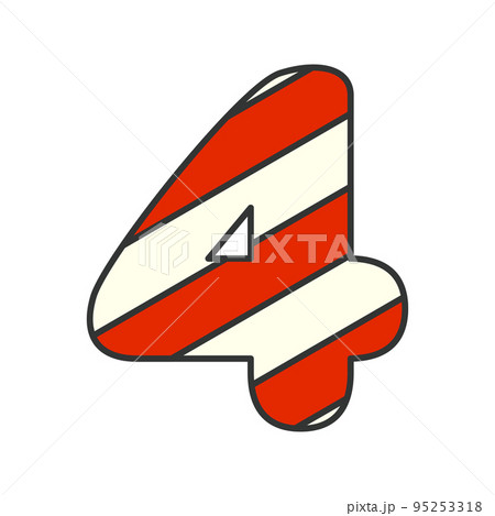 Number 4 Candy Cane, vector illustration Number 4 Candy Cane, vector illustration 95253318