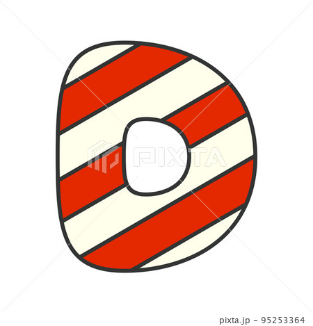 Letter D Candy Cane, vector illustration Letter D Candy Cane, vector illustration 95253364