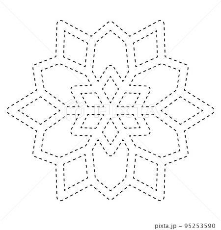 Snowflake tracing worksheet for kids 95253590