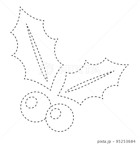 Holly Berry tracing worksheet for kids Holly Berry tracing worksheet for kids 95253684