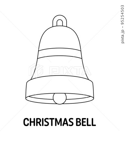 Coloring page with Christmas Bell for kids 95254503