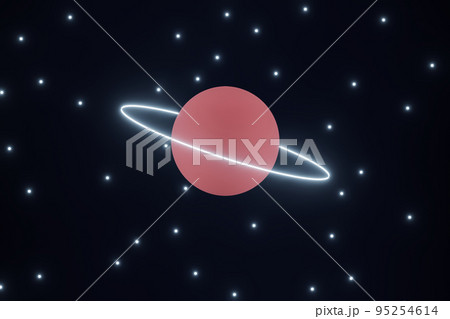 cosmic theme 3d render with glowing stars and planet 95254614