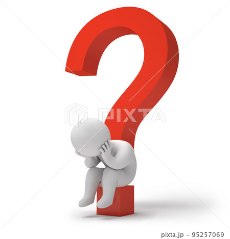3d render question marks 95257069