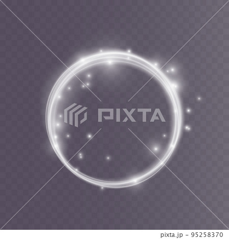 Luminous white lines of speed. Light glowing effect. Abstract motion lines. Light trail wave, fire path trace line, car lights, optic fiber and incandescence curve twirl png. 95258370