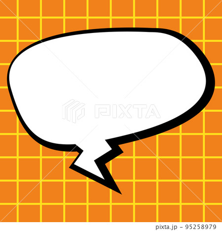 Comic Blank Speech Bubble With Copy Space Over Circular Color Background Design. Empty Template In Explosion Framework Representing Advertisement And Promoting Business. 95258979