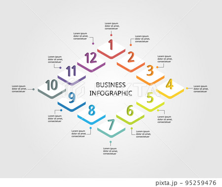 step number chart template for infographic for presentation for 12 element 95259476