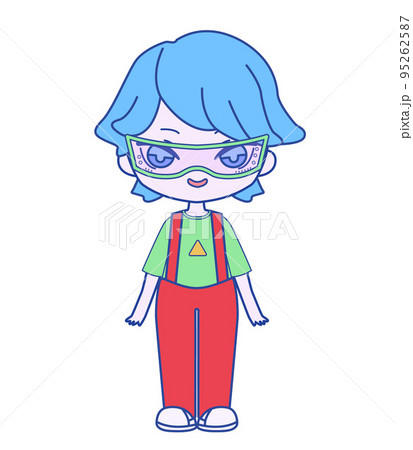 Illustration of isolated cute futuristic chibi character 95262587