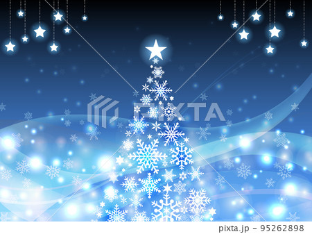 クリスマスツリー イルミネーションの背景 フレーム 青 クリスマスツリー イルミネーションの背景 フレーム 青 95262898