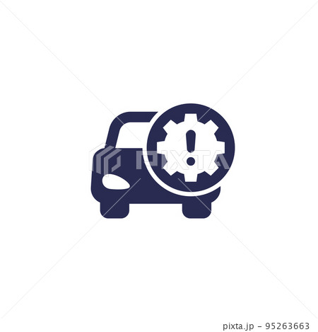 car engine error icon on white 95263663
