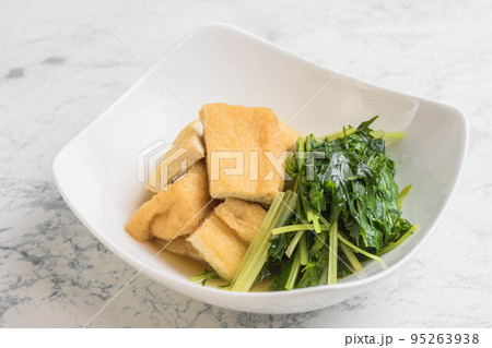 水菜と油揚げの煮浸し 水菜と油揚げの煮浸し 95263938