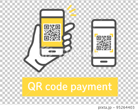 QR code payment with smartphone image illustration QR code payment with smartphone image illustration 95264403