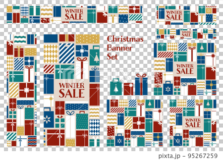 バナーセット_クリスマスプレゼント_カラフル 95267259