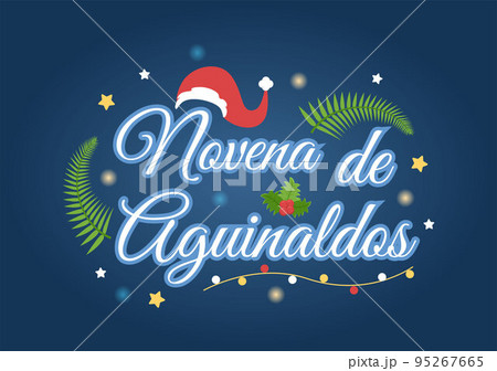 Novena De Aguinaldos Holiday Tradition in Colombia for Families to Get Together at Christmas in Flat Cartoon Hand Drawn Templates Illustration 95267665