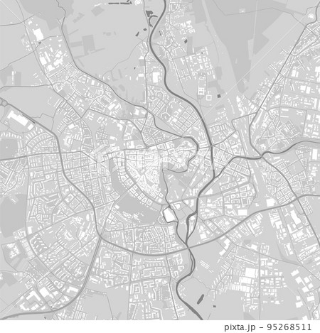 Urban city map of Brno. Vector poster. Black grayscale black and white road map. road map image with roads, metropolitan city area view. Urban city map of Brno. Vector poster. Black grayscale black and white road map. road map image with roads, metropolitan city area view. 95268511