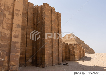 Architectural complex with pyramids in a necropolis in Egypt 95268590