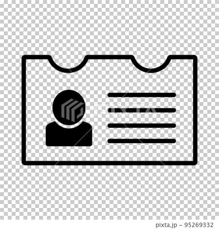 Name tag card icon with person. identification card. vector. 95269332