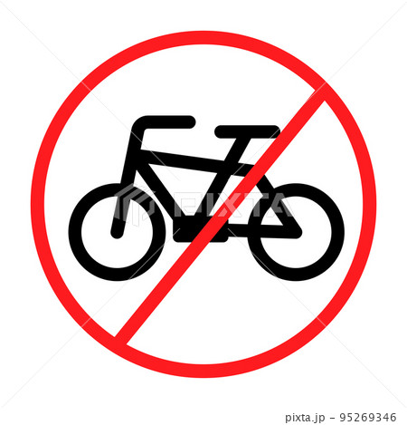 自転車禁止マーク。自転車駐輪不可。ベクター。 自転車禁止マーク。自転車駐輪不可。ベクター。 95269346