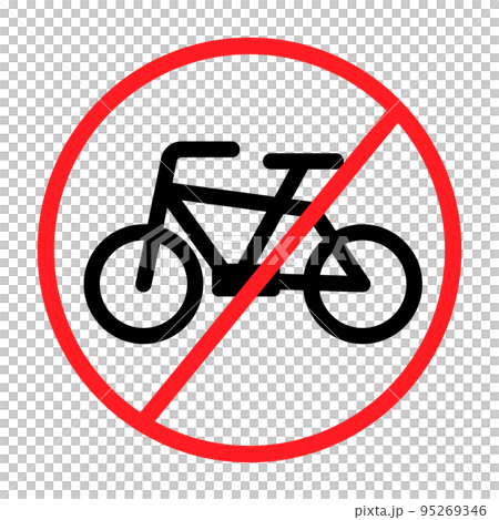 自転車禁止マーク。自転車駐輪不可。ベクター。 自転車禁止マーク。自転車駐輪不可。ベクター。 95269346