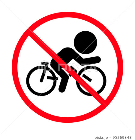 自転車使用禁止。駐輪規制エリア。ベクター。 自転車使用禁止。駐輪規制エリア。ベクター。 95269348