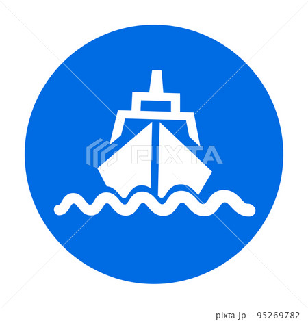 海を渡る船シンボル。海運業やクルーズ。ベクター。 海を渡る船シンボル。海運業やクルーズ。ベクター。 95269782