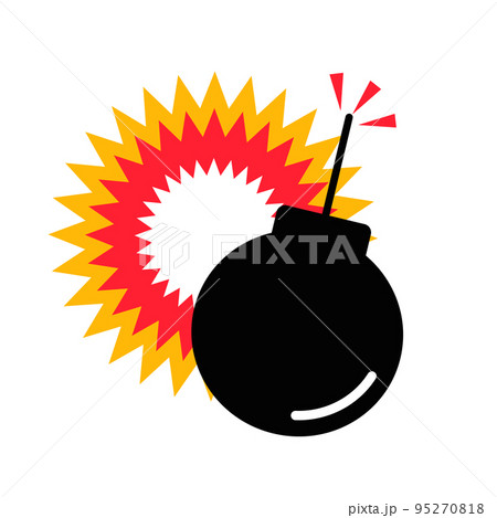 爆弾と爆発アイコン。爆発の衝撃。ベクター。 95270818